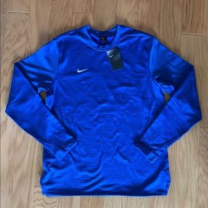 NEW Nike Men Therma Modern Long Sleeve Shirt Blue